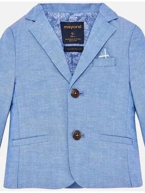 Mayoral Boys Blazer Light Blue Size 92 (2 Years) Spain